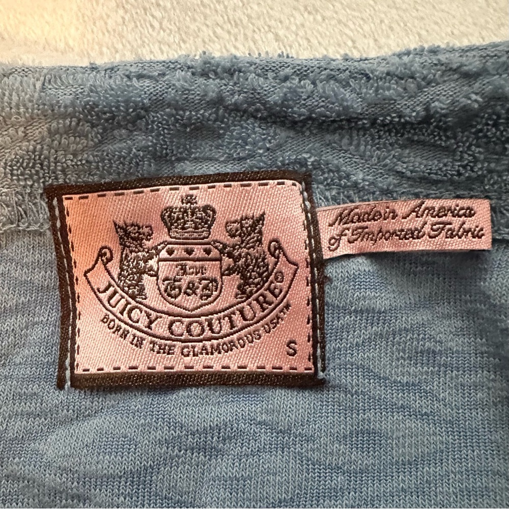 Vtg Juicy Couture Y2K Blue Terry Cloth Swim Cover Up Dress S Cotton Beads RARE - Picture 6 of 8
